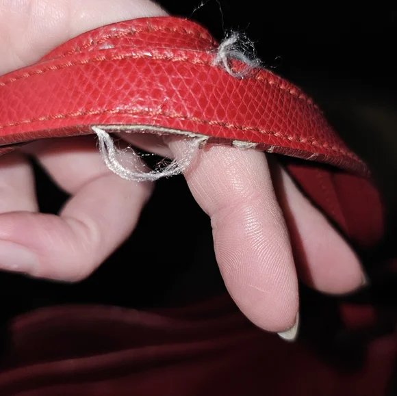 Red coach leather tote bag - Picture 3 of 4